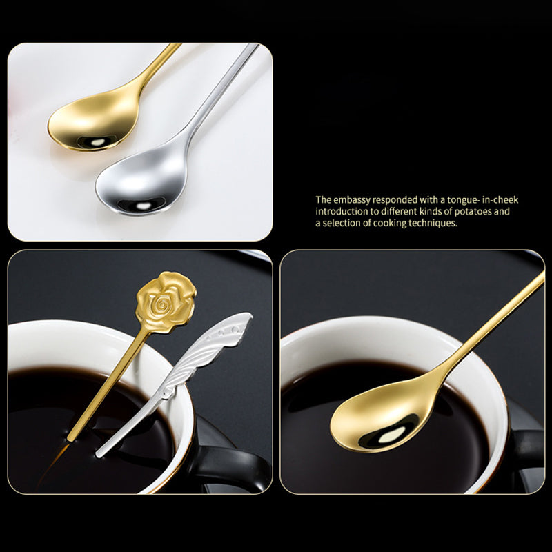 Coffee Tea Stirring Spoon Stainless Steel Dessert Spoon, Gold (BPA Free, No FDA) Coffee Tea Stirring Spoon Stainless Steel Dessert Spoon, Gold (BPA Free, No FDA)